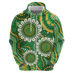 Bowls Australia Custom Hoodie Aboriginal Art National Color - Aussie Hoodie