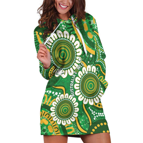 Bowls Australia Custom Hoodie Dress Aboriginal Art National Color - Aussie Hoodie