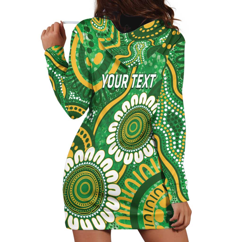Bowls Australia Custom Hoodie Dress Aboriginal Art National Color - Aussie Hoodie