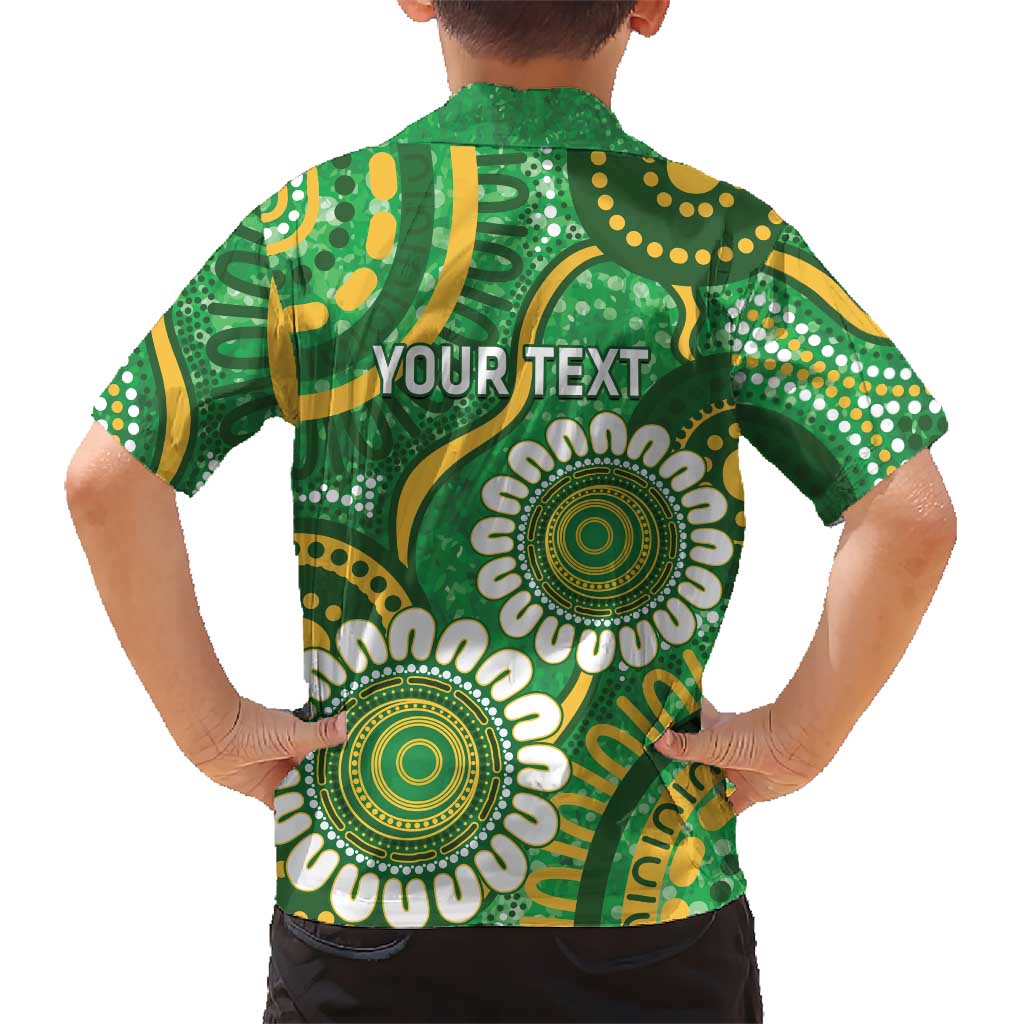 Bowls Australia Custom Kid Hawaiian Shirt Aboriginal Art National Color - Aussie Hoodie
