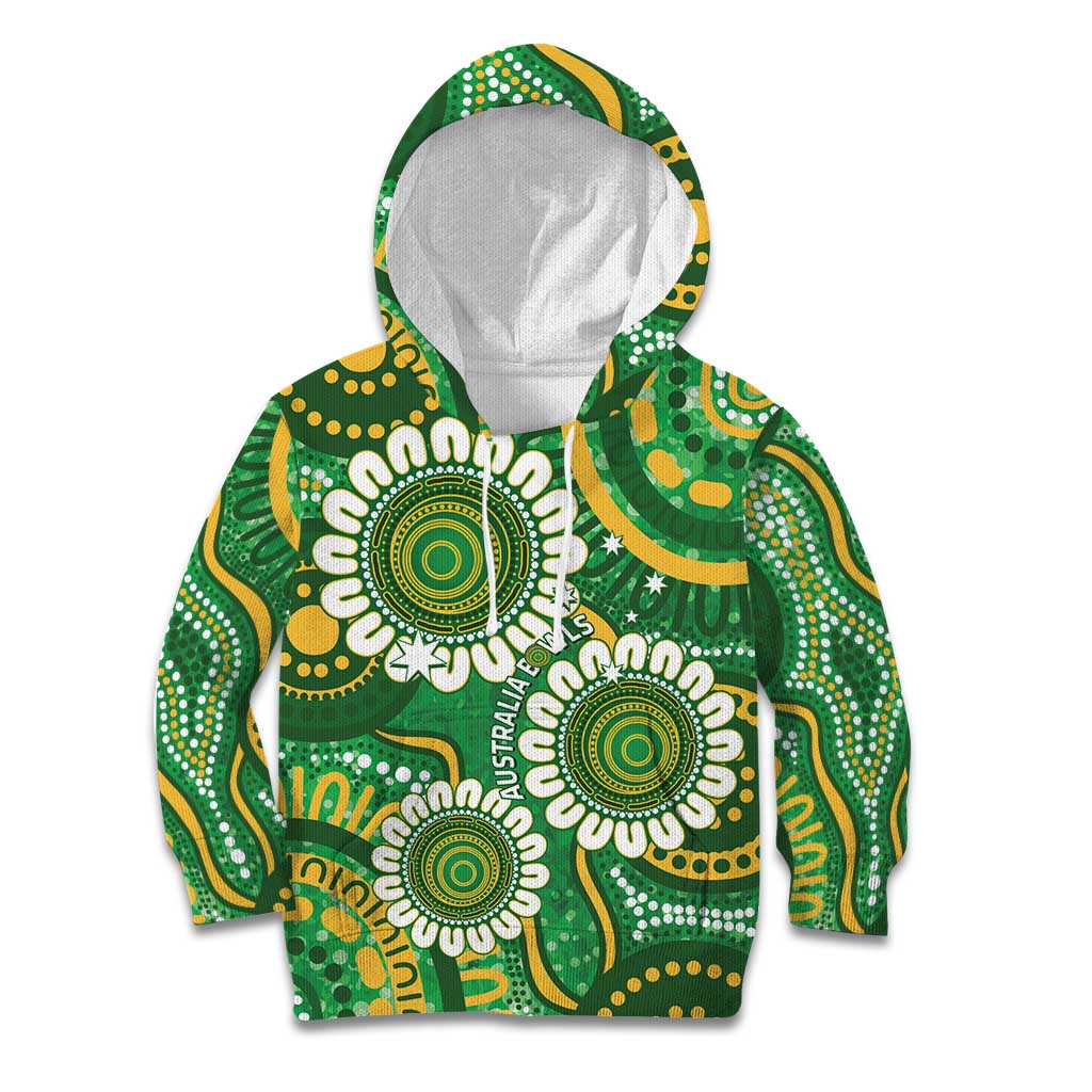 Bowls Australia Custom Kid Hoodie Aboriginal Art National Color - Aussie Hoodie