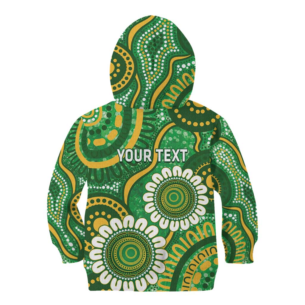 Bowls Australia Custom Kid Hoodie Aboriginal Art National Color - Aussie Hoodie