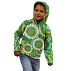 Bowls Australia Custom Kid Hoodie Aboriginal Art National Color - Aussie Hoodie