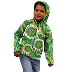 Bowls Australia Custom Kid Hoodie Aboriginal Art National Color - Aussie Hoodie