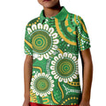 Bowls Australia Custom Kid Polo Shirt Aboriginal Art National Color - Aussie Hoodie