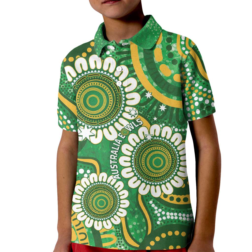 Bowls Australia Custom Kid Polo Shirt Aboriginal Art National Color - Aussie Hoodie