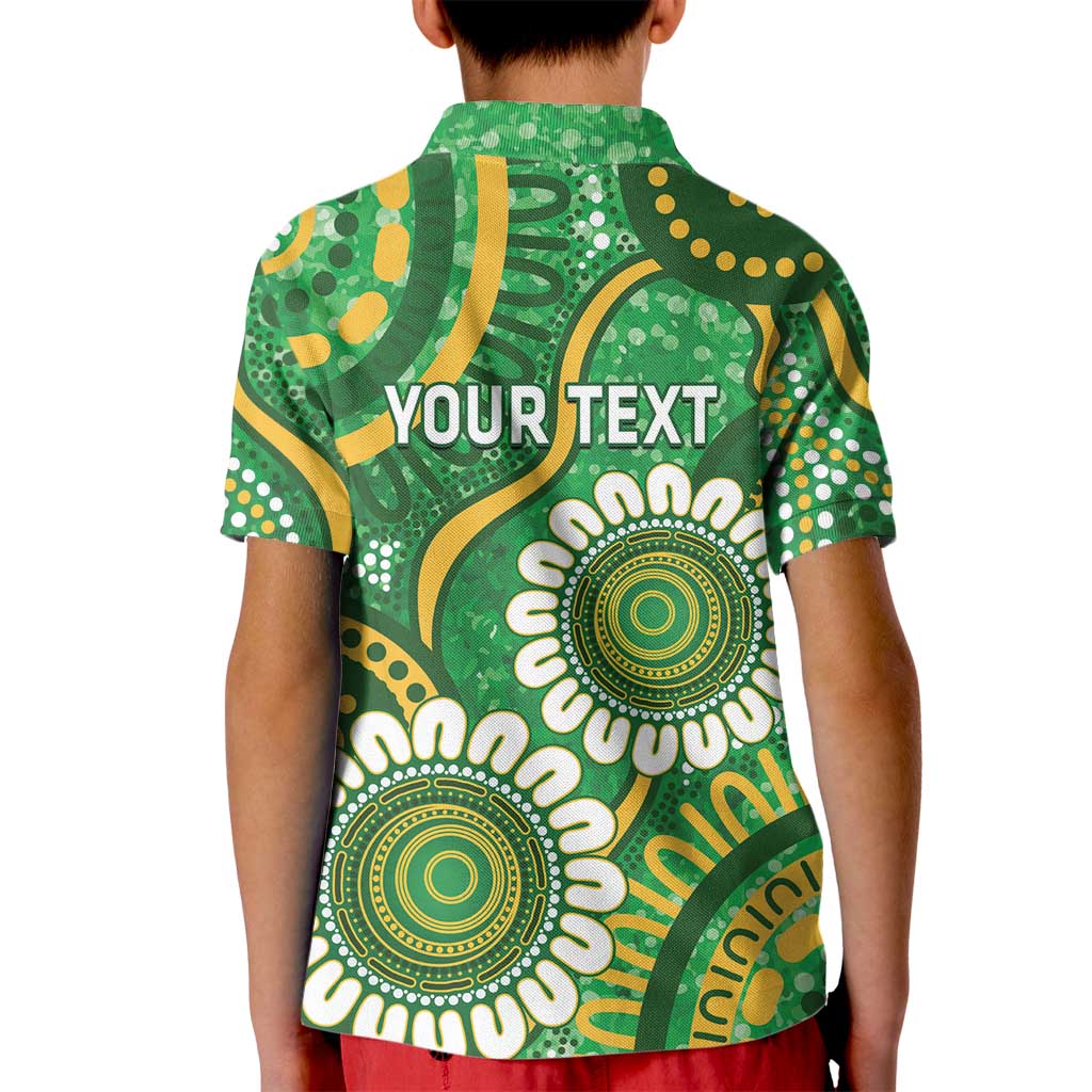 Bowls Australia Custom Kid Polo Shirt Aboriginal Art National Color - Aussie Hoodie