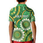 Bowls Australia Custom Kid Polo Shirt Aboriginal Art National Color - Aussie Hoodie