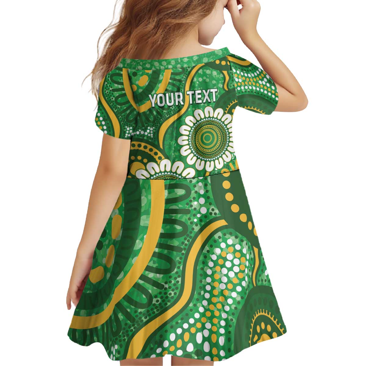 Bowls Australia Custom Kid Short Sleeve Dress Aboriginal Art National Color - Aussie Hoodie