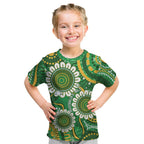 Bowls Australia Custom Kid T Shirt Aboriginal Art National Color - Aussie Hoodie