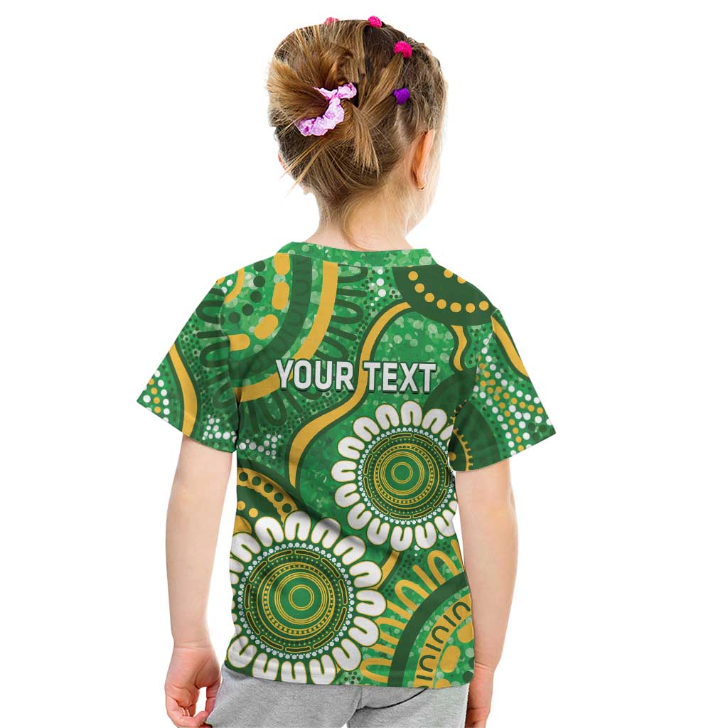 Bowls Australia Custom Kid T Shirt Aboriginal Art National Color - Aussie Hoodie