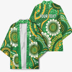 Bowls Australia Custom Kimono Aboriginal Art National Color - Aussie Hoodie