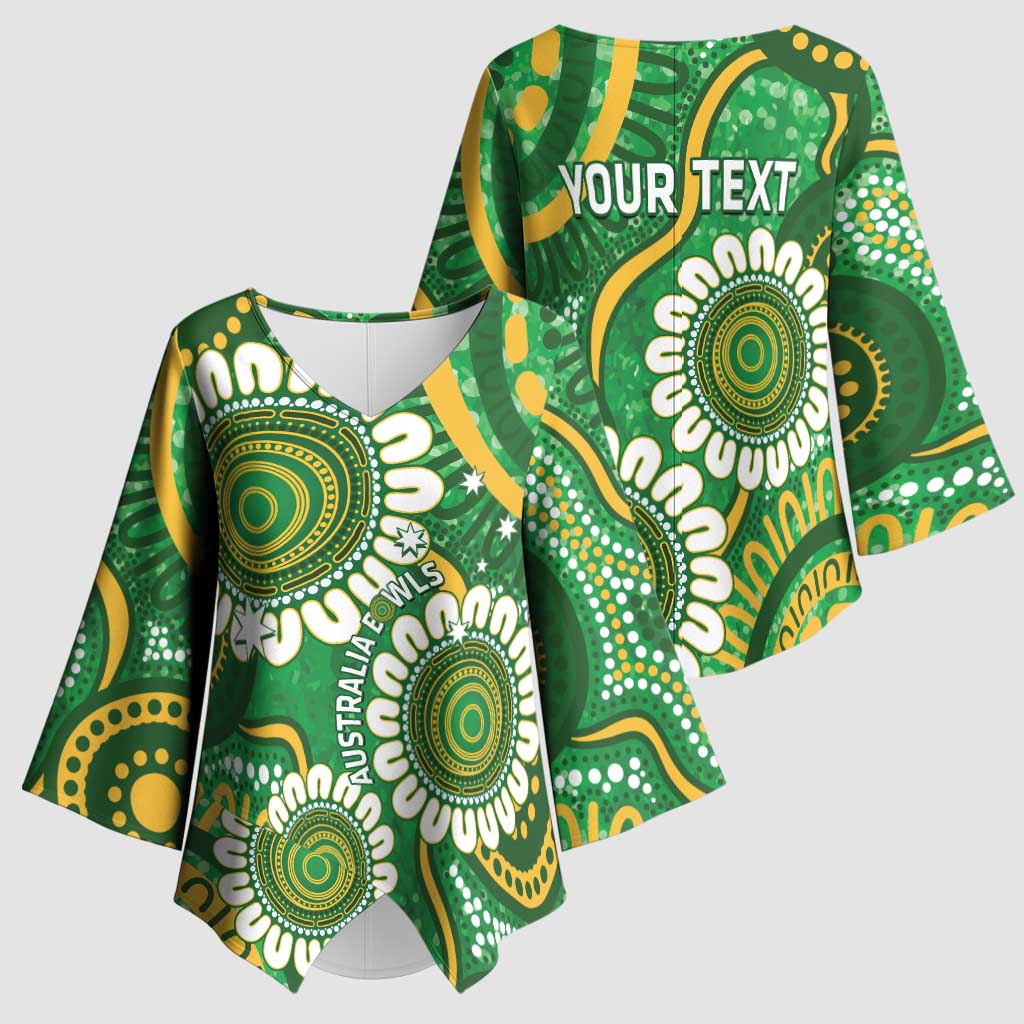 Bowls Australia Custom Kimono Sleeve Blouse Aboriginal Art National Color - Aussie Hoodie