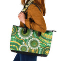 Bowls Australia Leather Tote Bag Aboriginal Art National Color - Aussie Hoodie