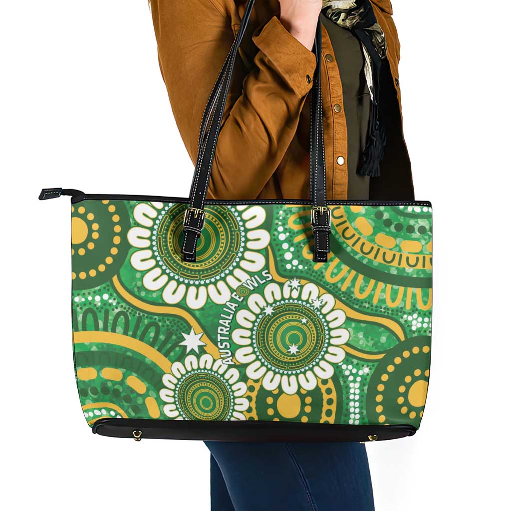 Bowls Australia Leather Tote Bag Aboriginal Art National Color - Aussie Hoodie