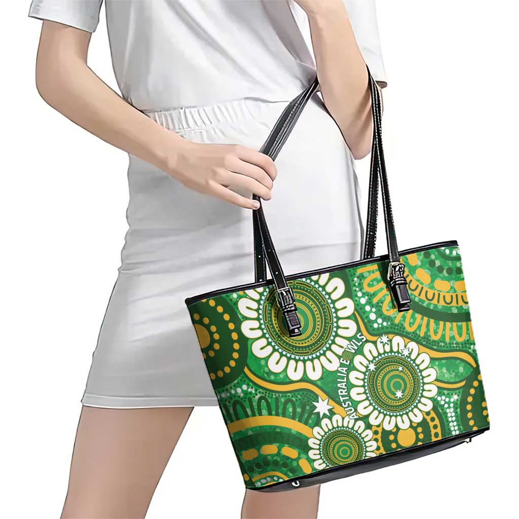 Bowls Australia Leather Tote Bag Aboriginal Art National Color - Aussie Hoodie