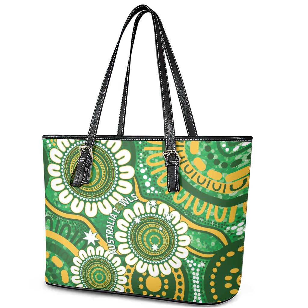 Bowls Australia Leather Tote Bag Aboriginal Art National Color - Aussie Hoodie
