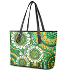Bowls Australia Leather Tote Bag Aboriginal Art National Color - Aussie Hoodie