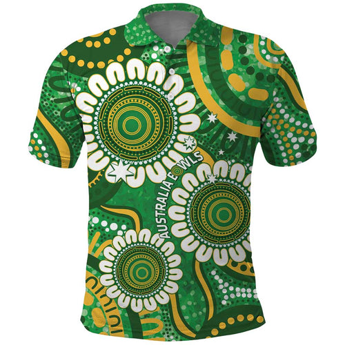 Bowls Australia Custom Polo Shirt Aboriginal Art National Color - Aussie Hoodie