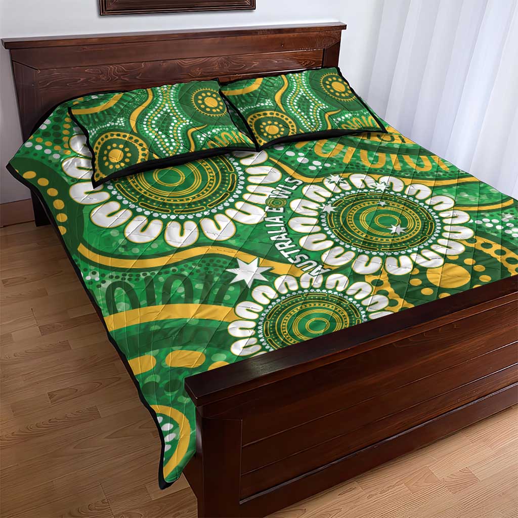 Bowls Australia Quilt Bed Set Aboriginal Art National Color - Aussie Hoodie