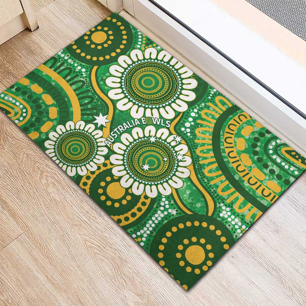 Bowls Australia Rubber Doormat Aboriginal Art National Color - Aussie Hoodie