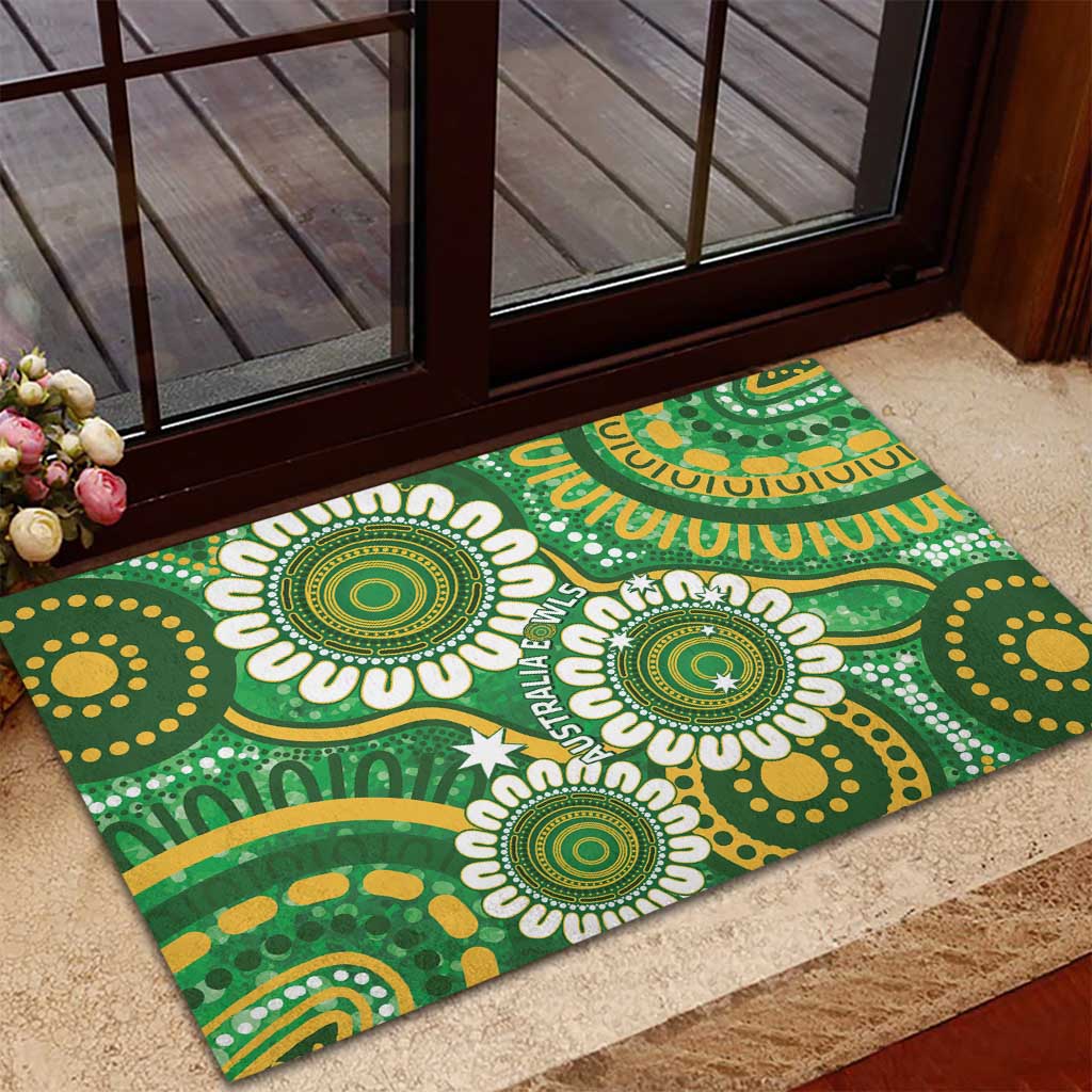 Bowls Australia Rubber Doormat Aboriginal Art National Color - Aussie Hoodie
