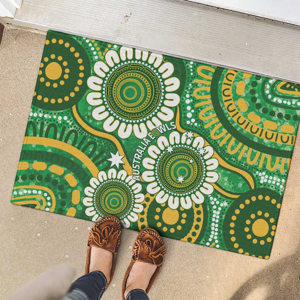 Bowls Australia Rubber Doormat Aboriginal Art National Color - Aussie Hoodie
