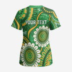 Bowls Australia Custom Scrub Top Aboriginal Art National Color - Aussie Hoodie