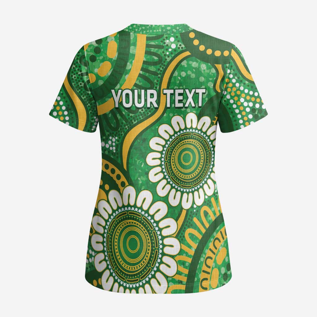 Bowls Australia Custom Scrub Top Aboriginal Art National Color - Aussie Hoodie