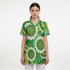 Bowls Australia Custom Scrub Top Aboriginal Art National Color - Aussie Hoodie