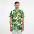 Bowls Australia Custom Scrub Top Aboriginal Art National Color - Aussie Hoodie
