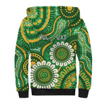 Bowls Australia Custom Sherpa Hoodie Aboriginal Art National Color - Aussie Hoodie