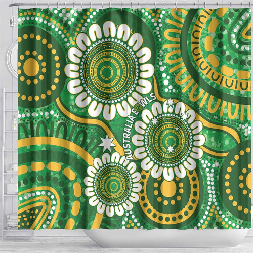 Bowls Australia Shower Curtain Aboriginal Art National Color - Aussie Hoodie