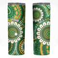 Bowls Australia Custom Skinny Tumbler Aboriginal Art National Color - Aussie Hoodie