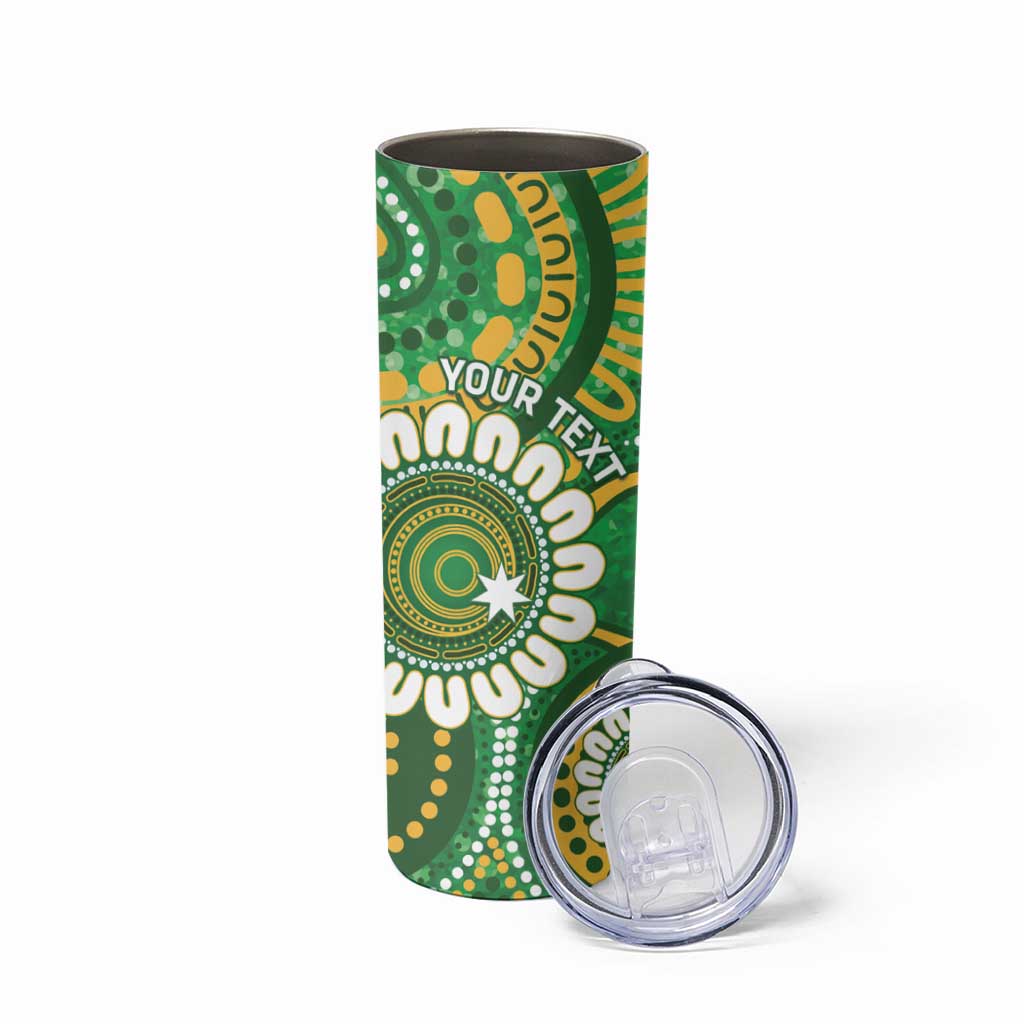 Bowls Australia Custom Skinny Tumbler Aboriginal Art National Color - Aussie Hoodie