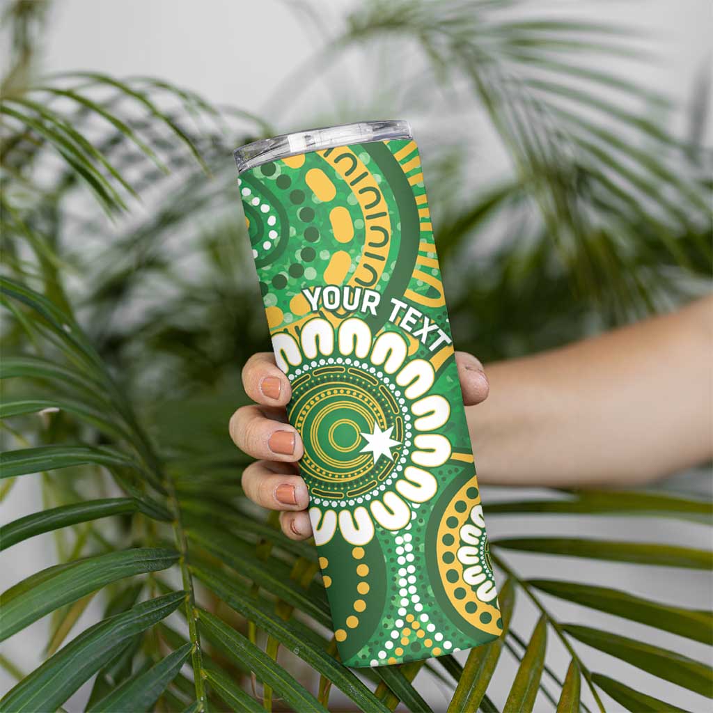 Bowls Australia Custom Skinny Tumbler Aboriginal Art National Color - Aussie Hoodie