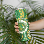 Bowls Australia Custom Skinny Tumbler Aboriginal Art National Color - Aussie Hoodie