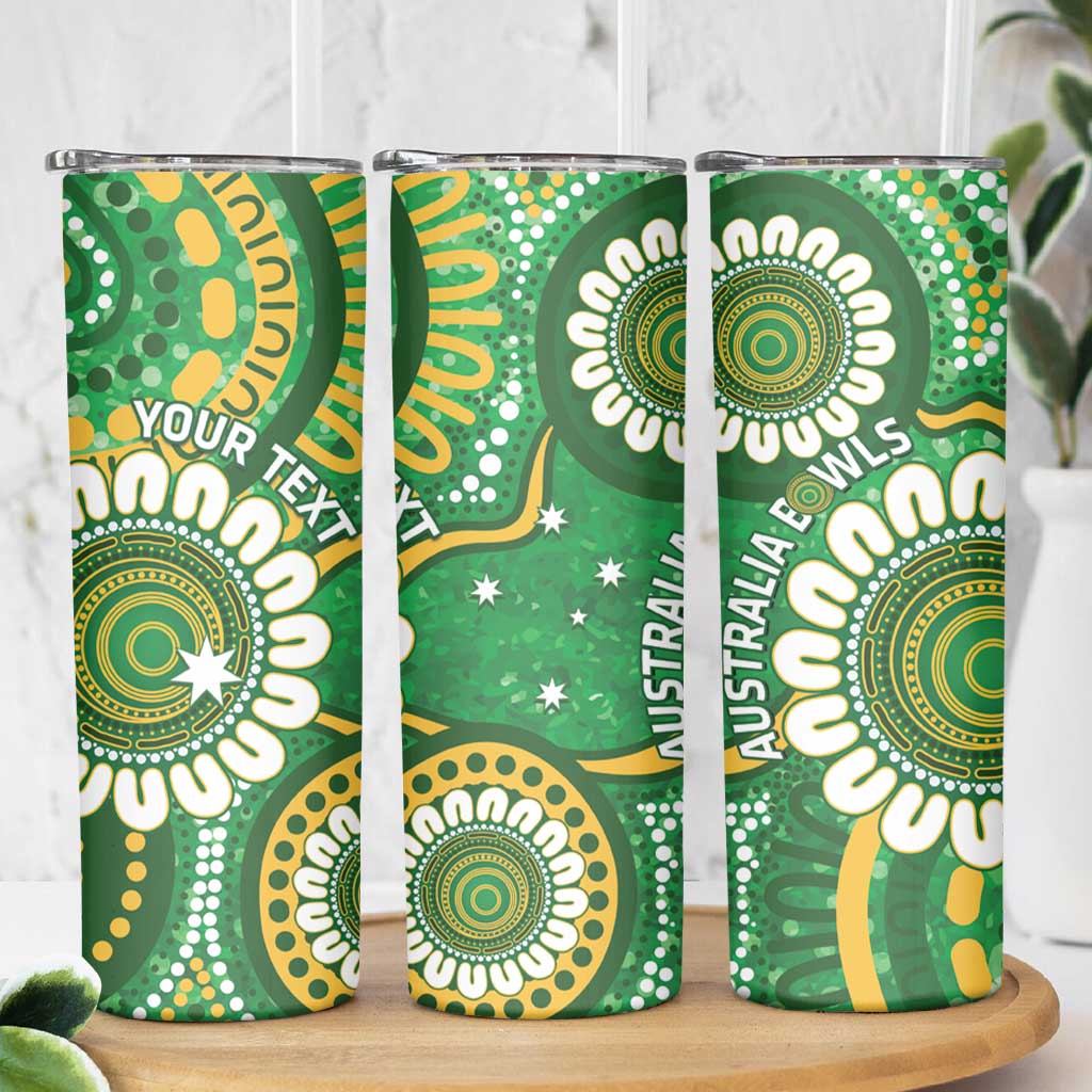 Bowls Australia Custom Skinny Tumbler Aboriginal Art National Color - Aussie Hoodie