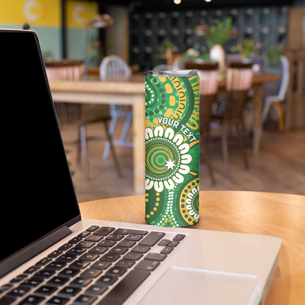 Bowls Australia Custom Skinny Tumbler Aboriginal Art National Color - Aussie Hoodie