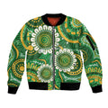 Bowls Australia Custom Sleeve Zip Bomber Jacket Aboriginal Art National Color - Aussie Hoodie