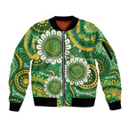 Bowls Australia Custom Sleeve Zip Bomber Jacket Aboriginal Art National Color - Aussie Hoodie