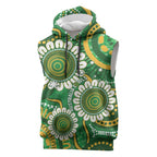 Bowls Australia Custom Sleeveless Hoodie Aboriginal Art National Color - Aussie Hoodie