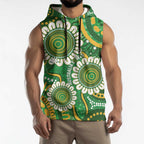 Bowls Australia Custom Sleeveless Hoodie Aboriginal Art National Color - Aussie Hoodie