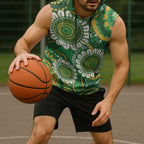 Bowls Australia Custom Sleeveless Hoodie Aboriginal Art National Color - Aussie Hoodie