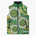 Bowls Australia Custom Sleeveless Puffer Jacket Aboriginal Art National Color - Aussie Hoodie