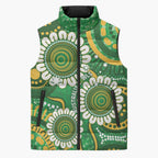 Bowls Australia Custom Sleeveless Puffer Jacket Aboriginal Art National Color - Aussie Hoodie