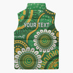 Bowls Australia Custom Sleeveless Puffer Jacket Aboriginal Art National Color - Aussie Hoodie
