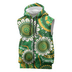 Bowls Australia Custom Sleeveless Zip Hoodie Aboriginal Art National Color - Aussie Hoodie