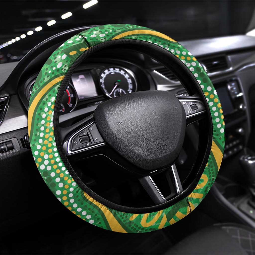Bowls Australia Steering Wheel Cover Aboriginal Art National Color - Aussie Hoodie