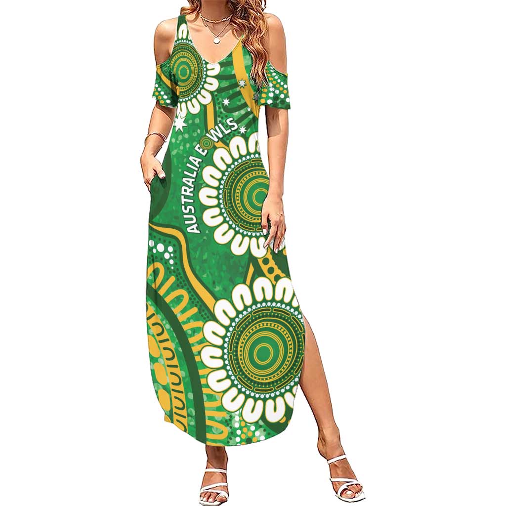Bowls Australia Custom Summer Maxi Dress Aboriginal Art National Color - Aussie Hoodie